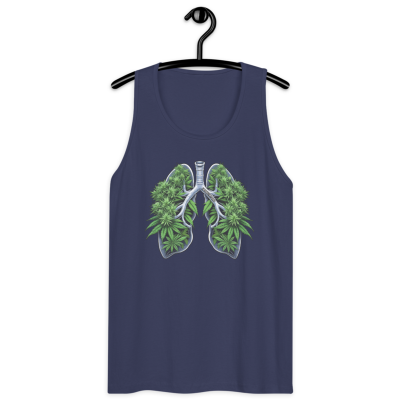 Weed Lungs – Men’s premium tank top — harbor blue