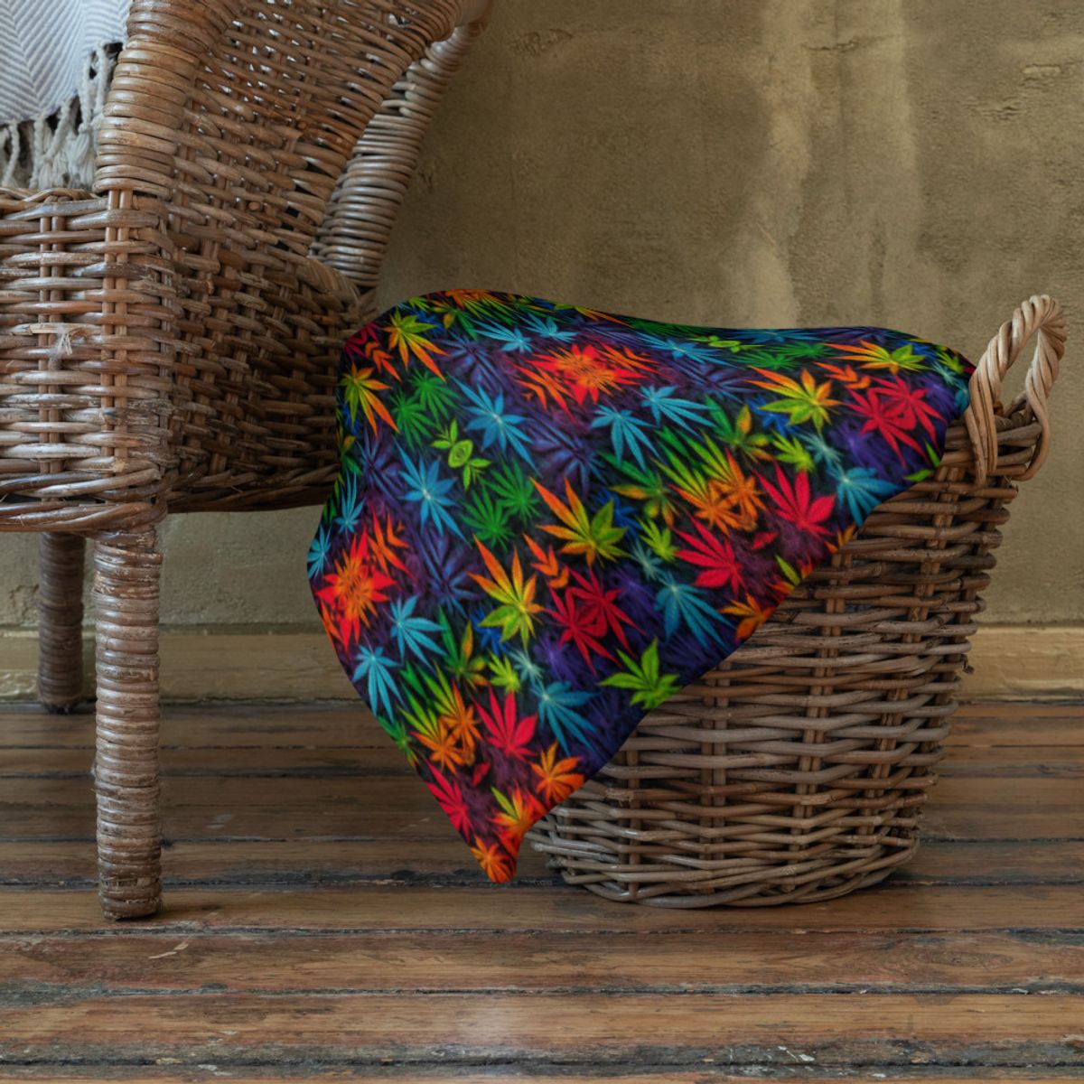 Colorful Leaves – Throw Blanket — lifestyle default