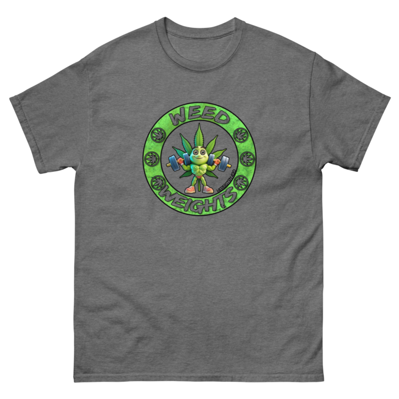 Weed & Weights – Unisex Classic Tee — graphite heather