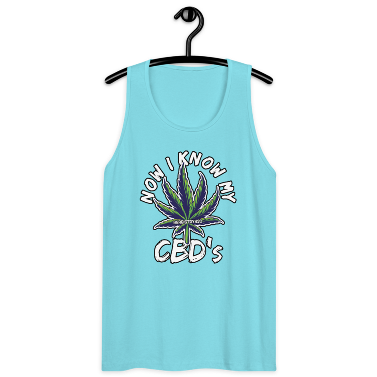 Now I Know My – Men’s premium tank top — pacific blue