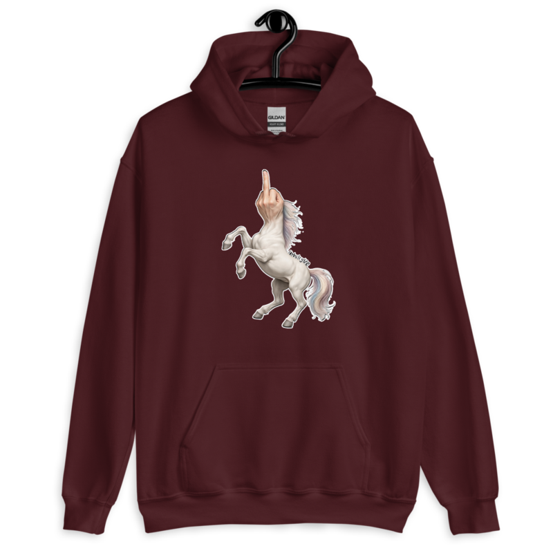 F*ck Unicorn – Unisex Hoodie — maroon