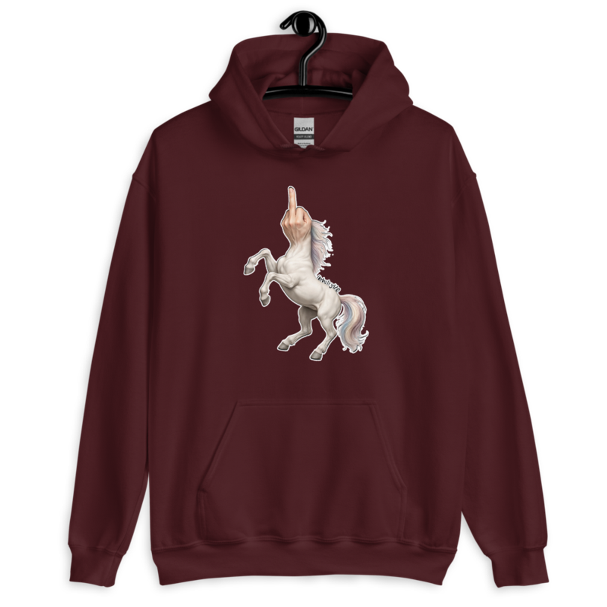 F*ck Unicorn – Unisex Hoodie — maroon