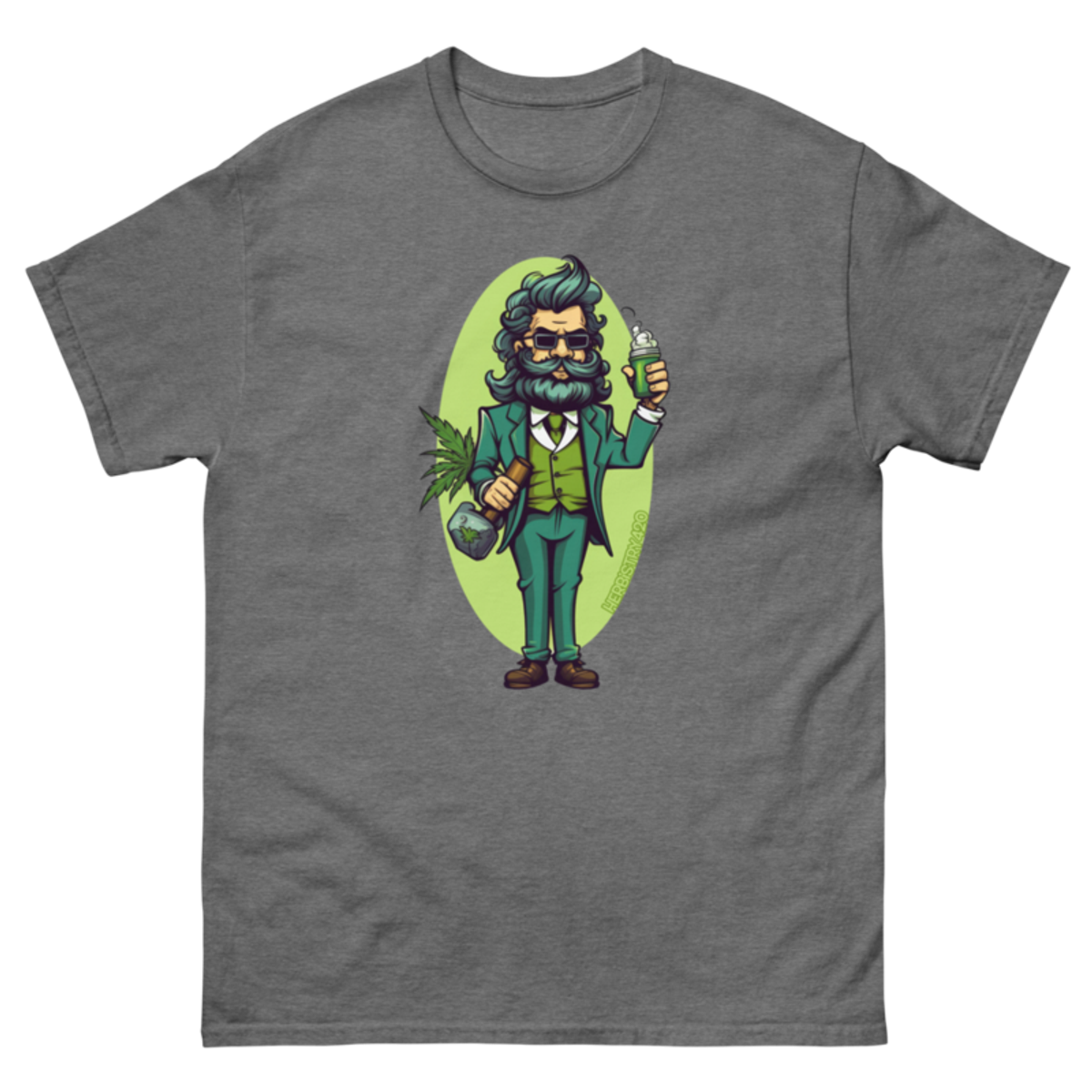 Weed Hipster – Unisex Classic Tee — graphite heather