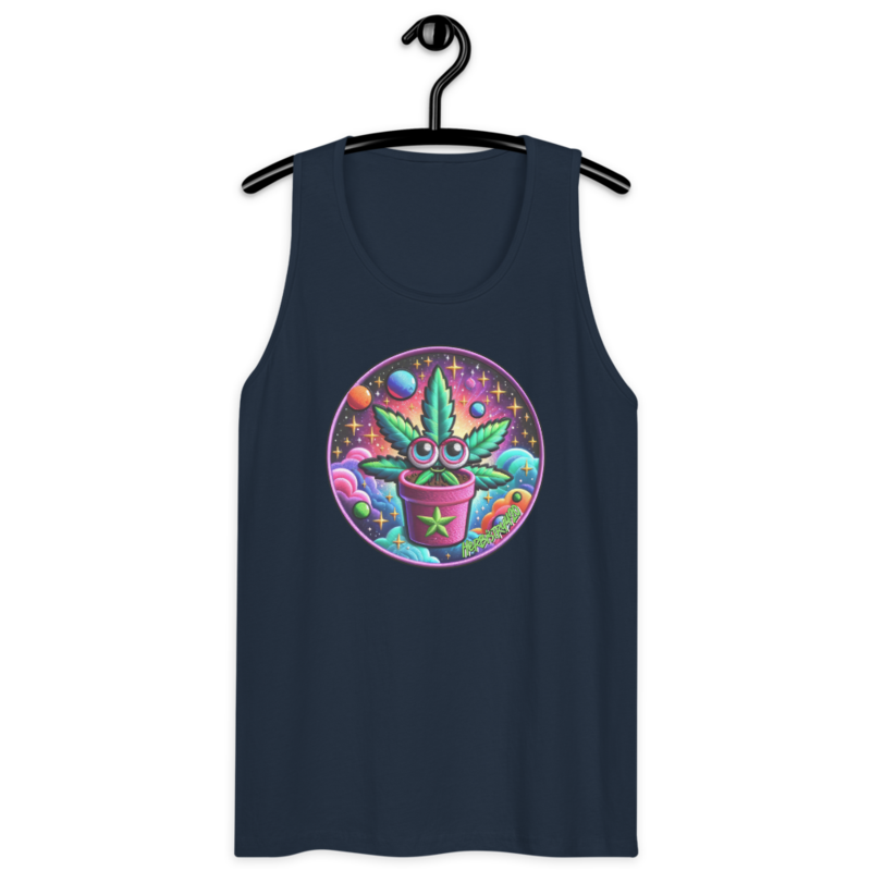 Space Plant – Men’s premium tank top — navy