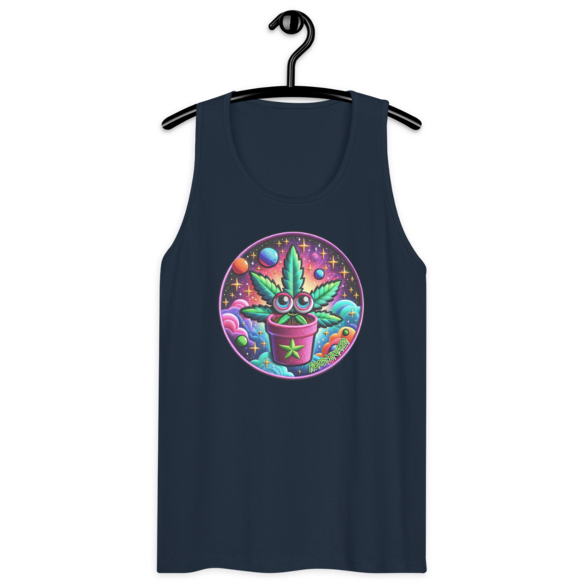 Space Plant – Men’s premium tank top — navy
