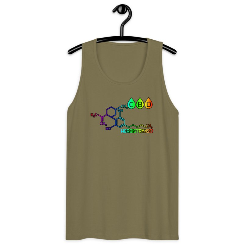 CBD Molecule – Men’s premium tank top — military green