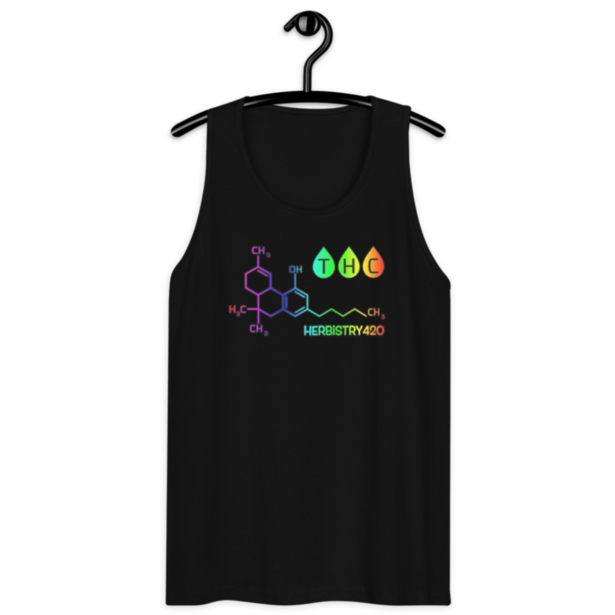 THC Molecule – Men’s premium tank top — black