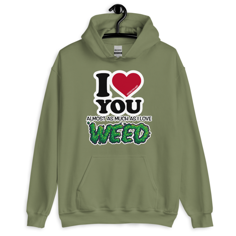 I Love You Almost – Unisex Hoodie — military green