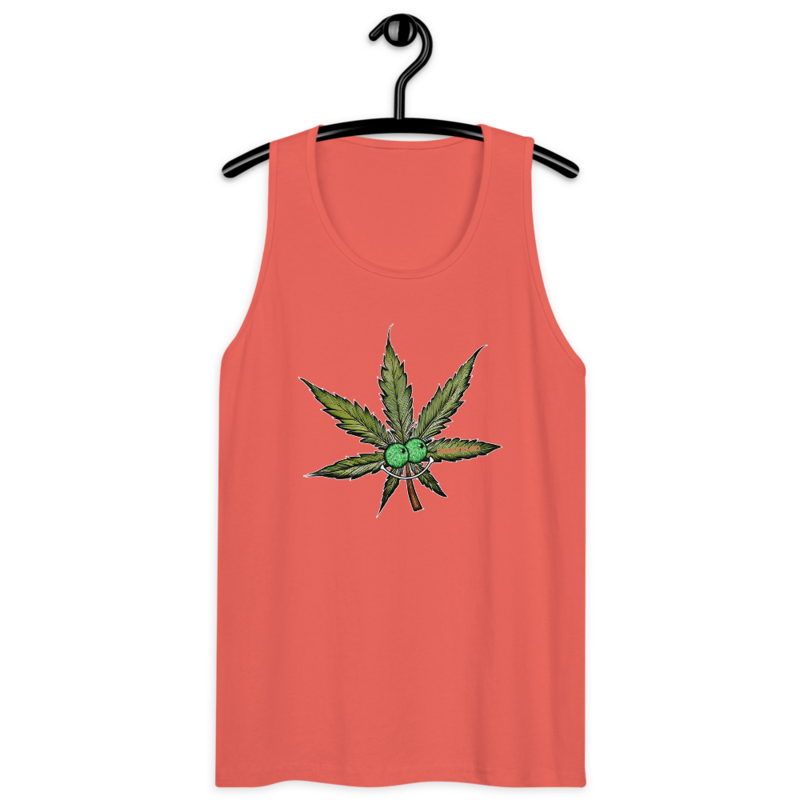 Happy Leaf – Men’s premium tank top — coral
