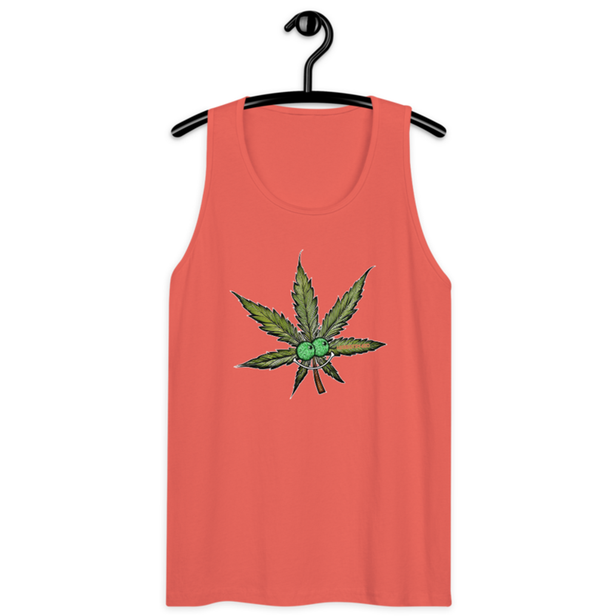 Happy Leaf – Men’s premium tank top — coral