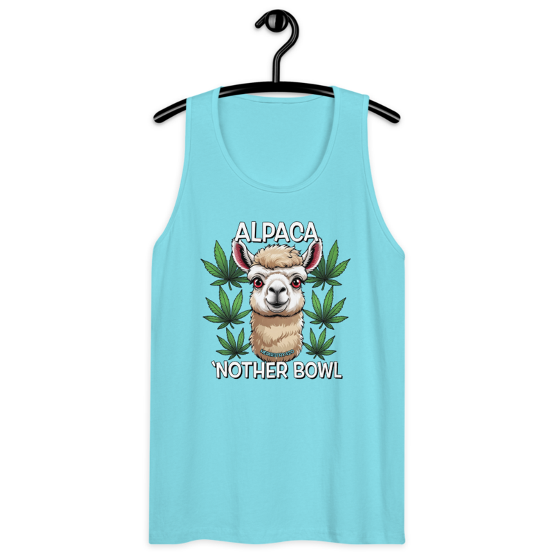 Alpaca 'Nother Bowl – Men’s premium tank top — pacific blue