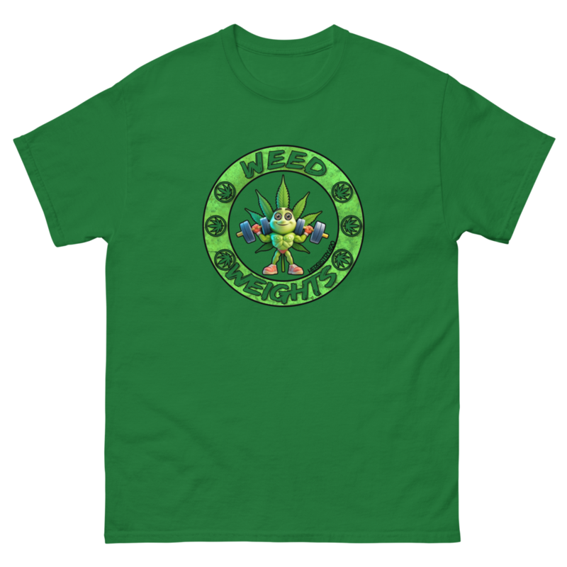 Weed & Weights – Unisex Classic Tee — turf green