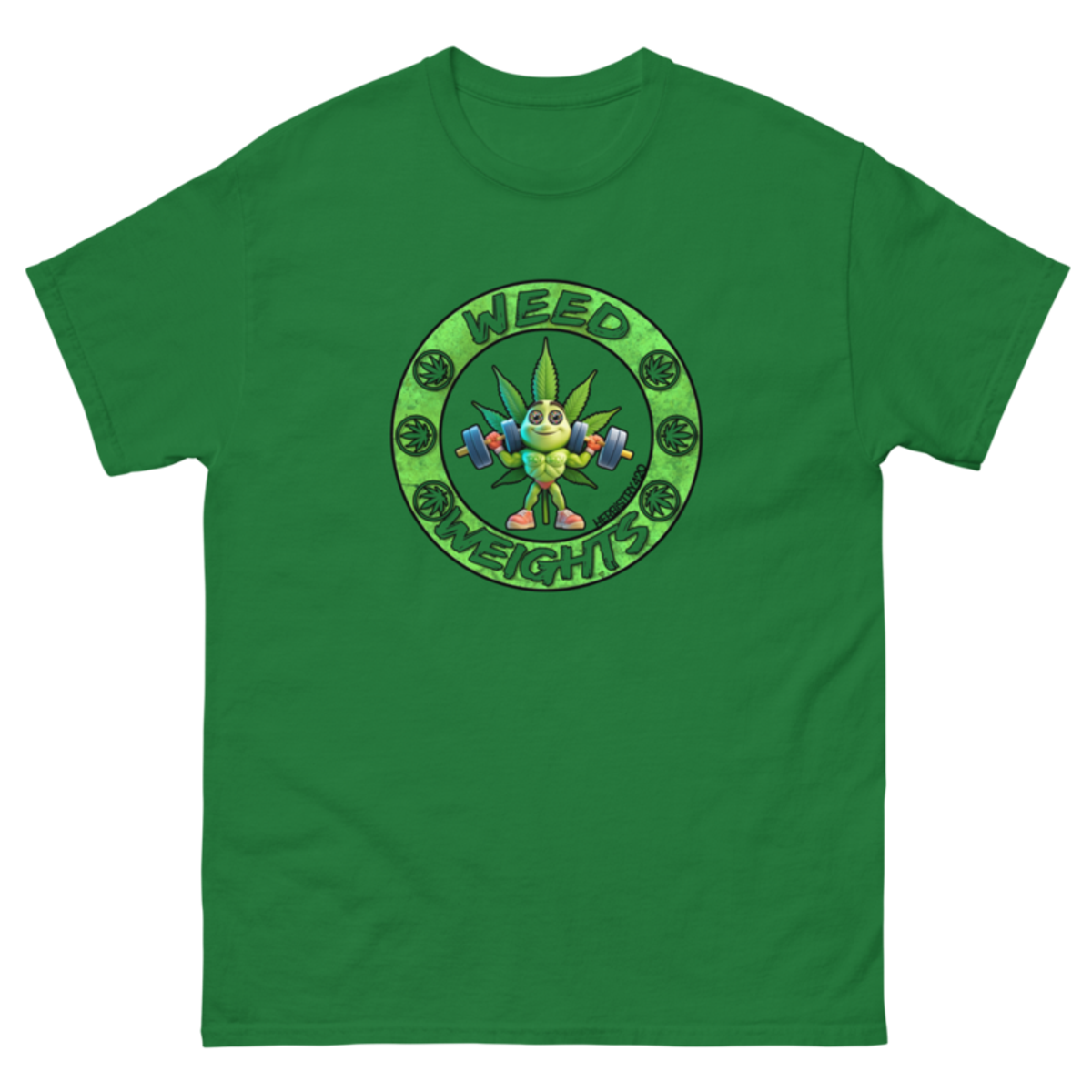 Weed & Weights – Unisex Classic Tee — turf green