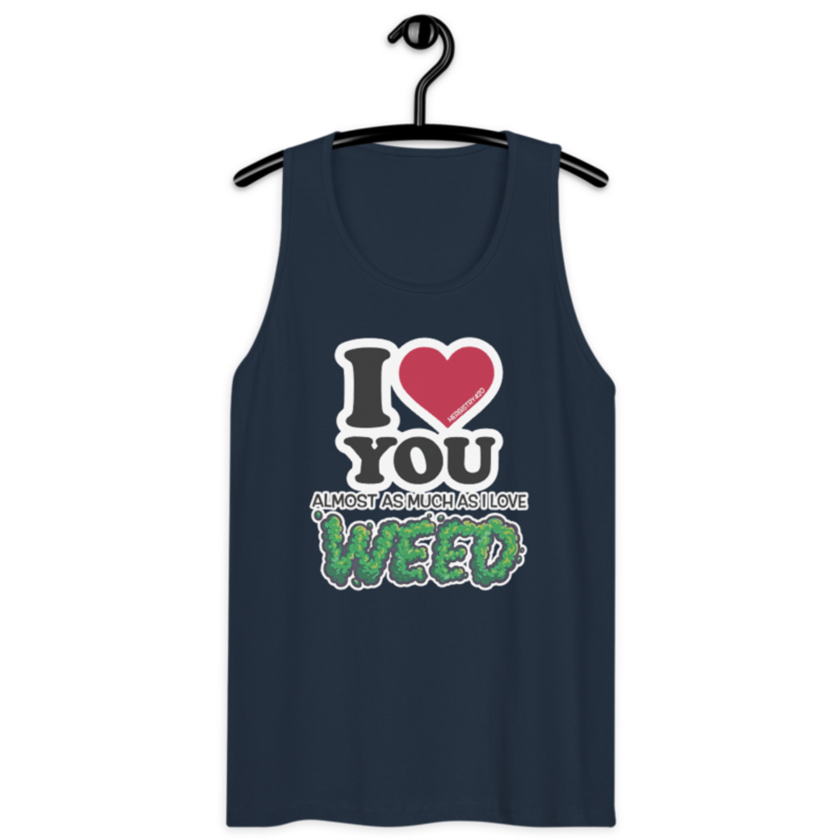 I Love You Almost – Men’s premium tank top — navy
