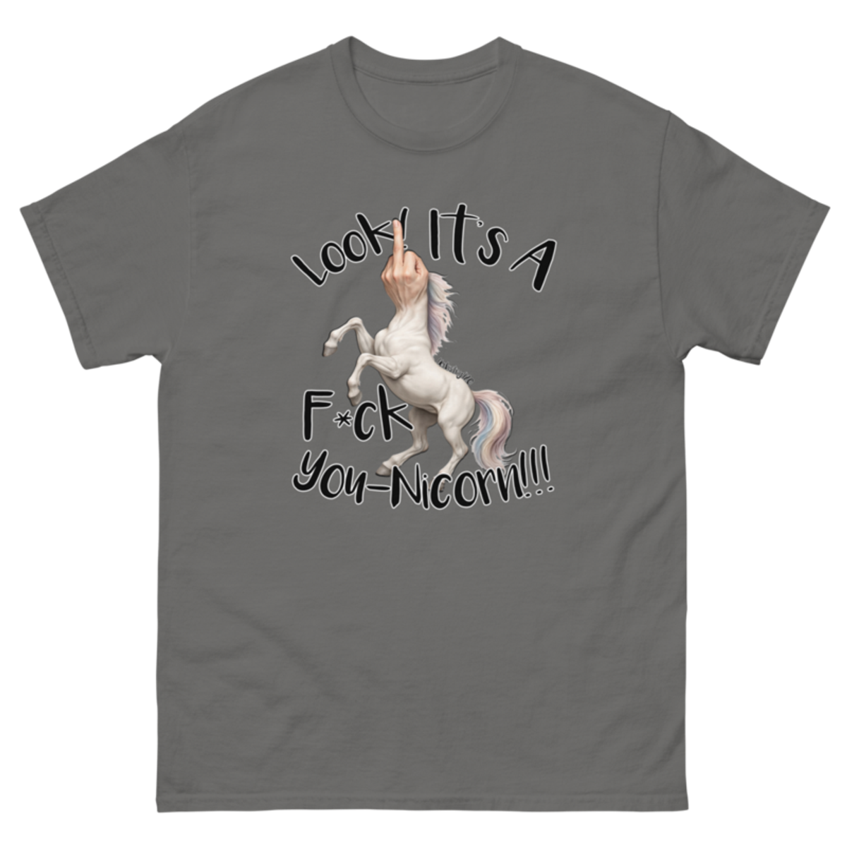 F•ck Unicorn – Unisex classic tee — charcoal