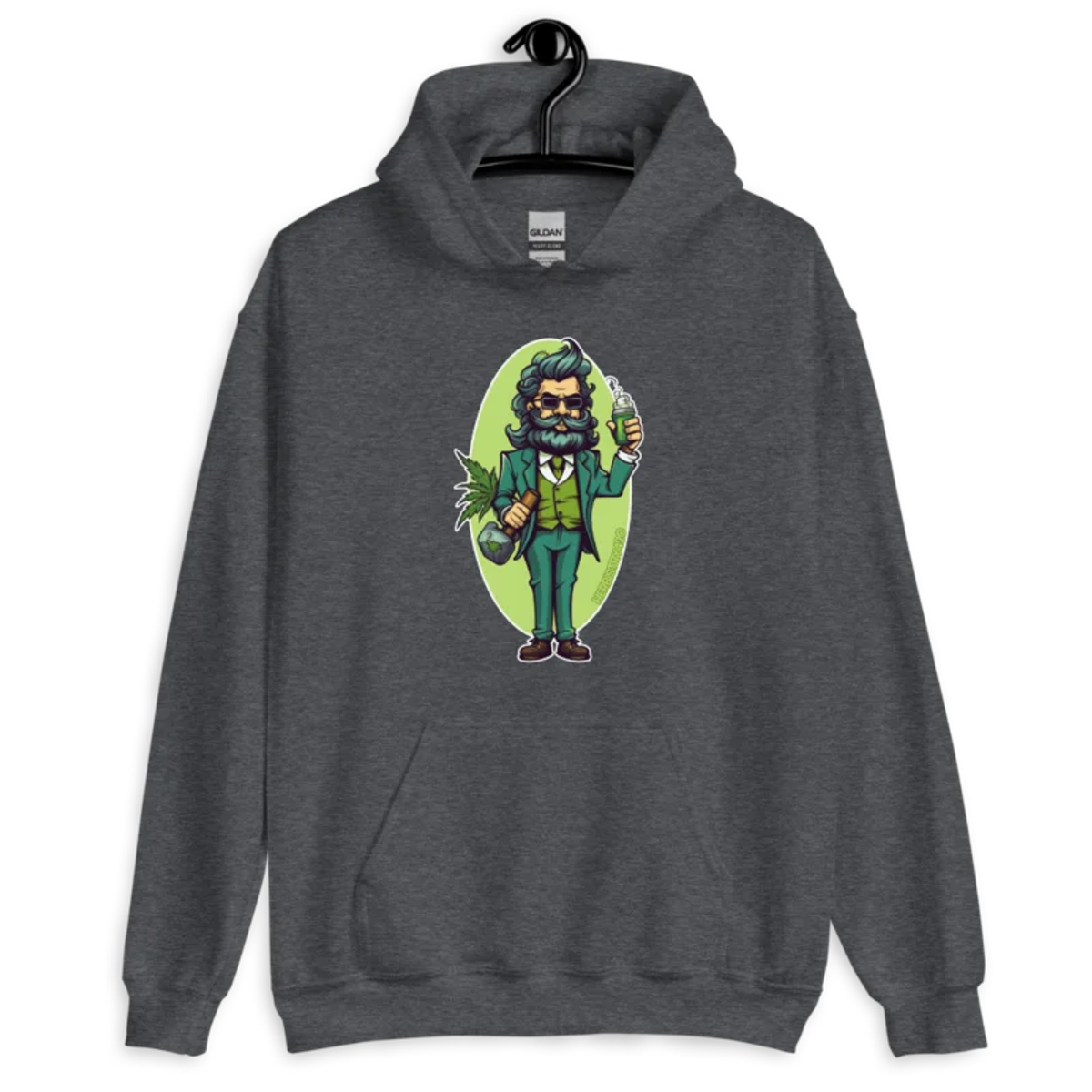 Weed Hipster – Unisex Hoodie — dark heather