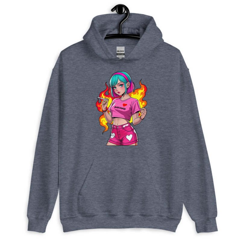 Anime Vape Girl – Unisex Hoodie — heather sport dark navy