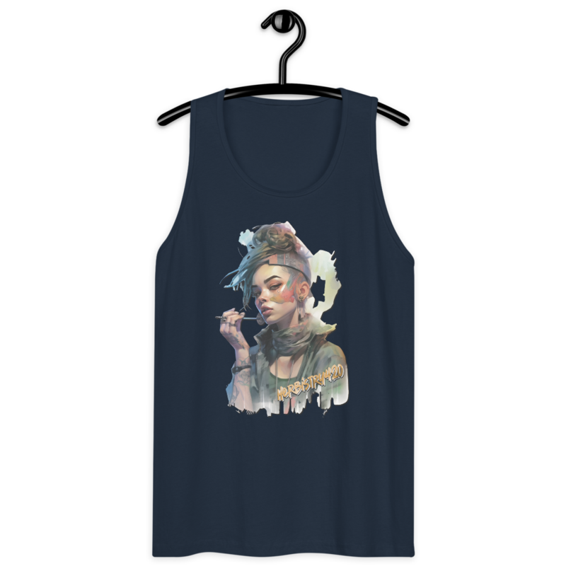 SteamPunk Girl 2 – Men’s premium tank top — navy