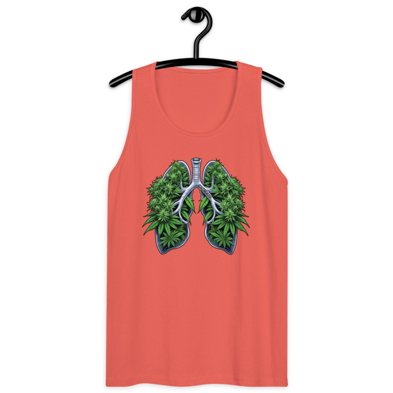 Weed Lungs – Men’s premium tank top — coral