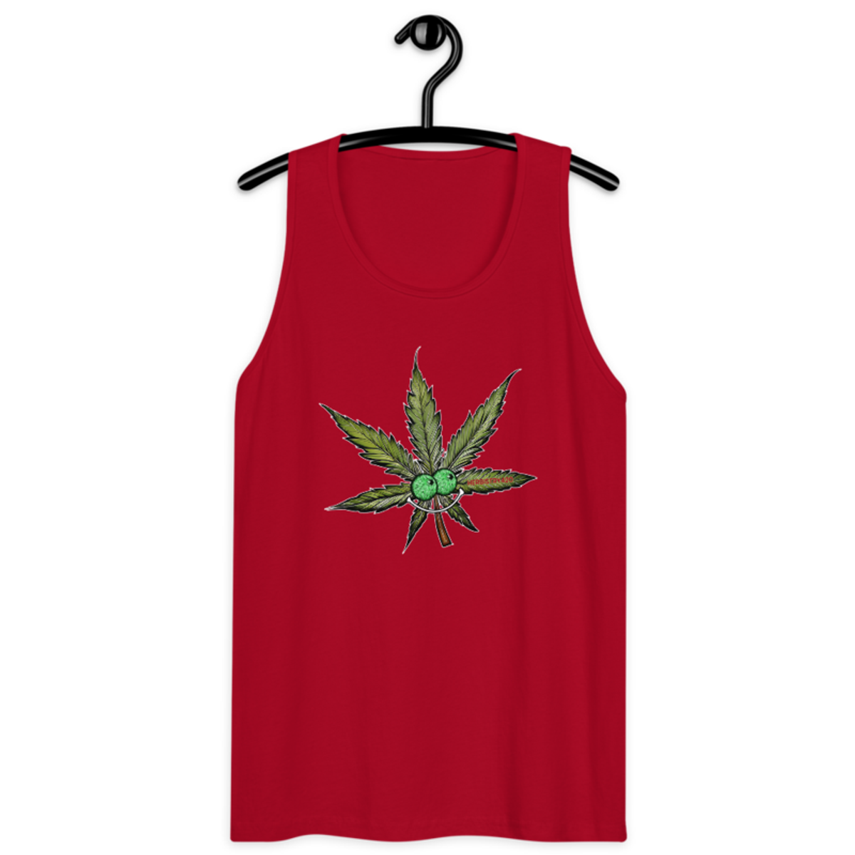 Happy Leaf – Men’s premium tank top — red