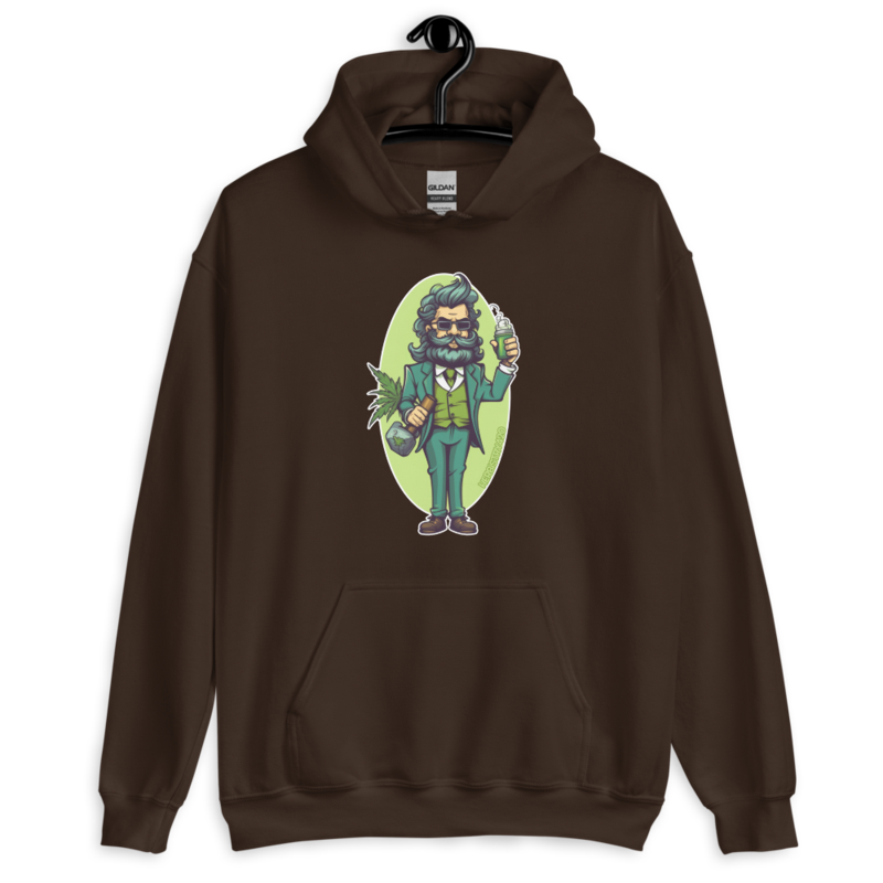 Weed Hipster – Unisex Hoodie — dark chocolate