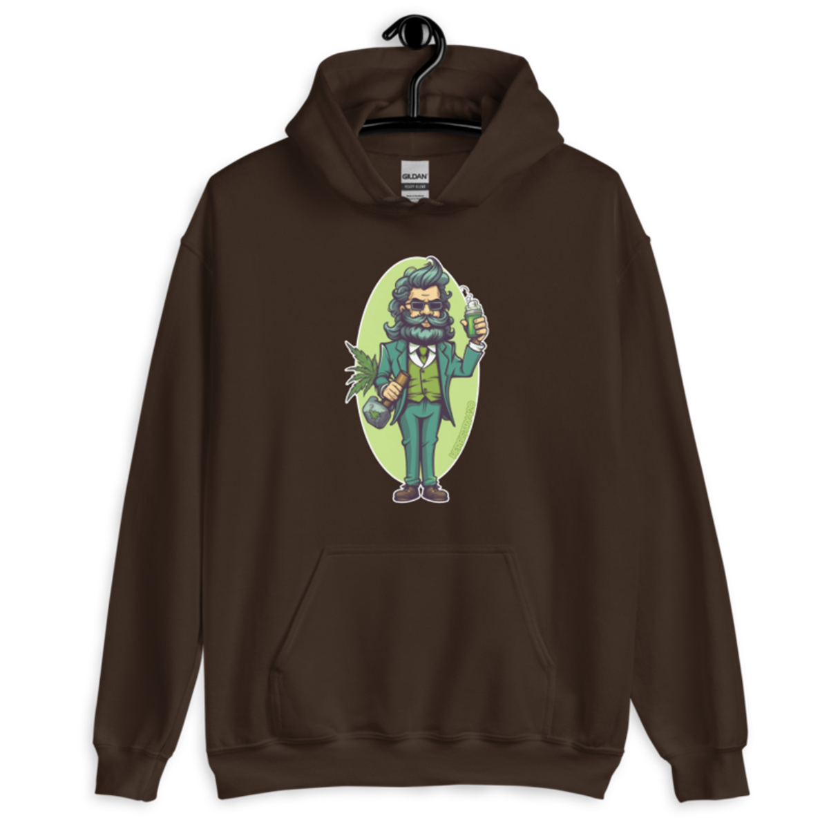 Weed Hipster – Unisex Hoodie — dark chocolate