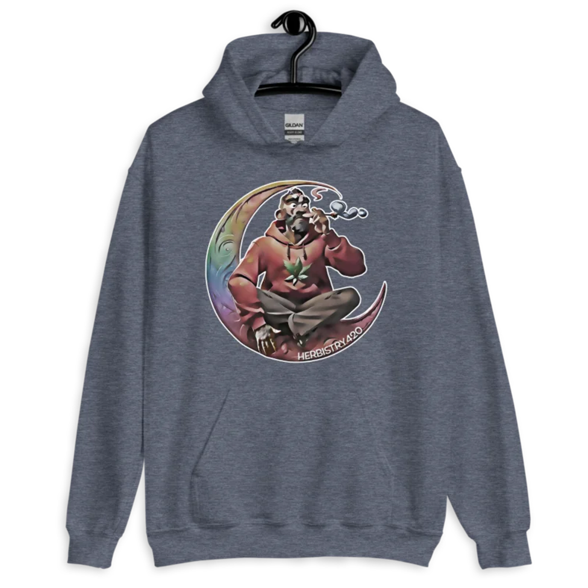Smoking on the Moon – Unisex Hoodie — heather sport dark navy
