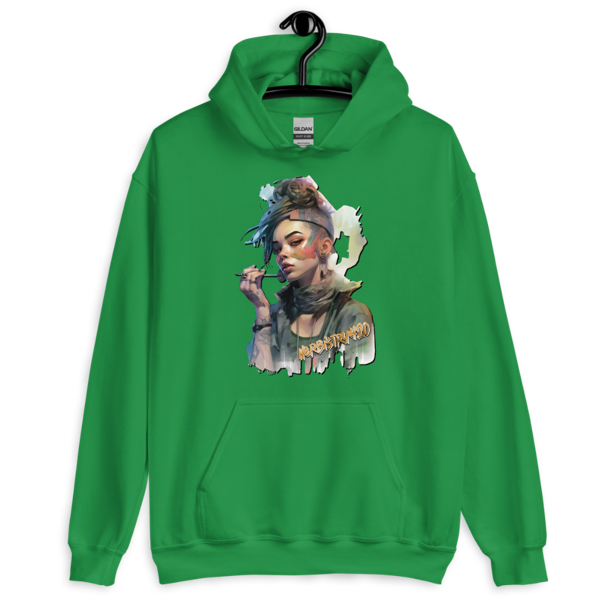 Steampunk Girl 2 – Unisex Hoodie — irish green