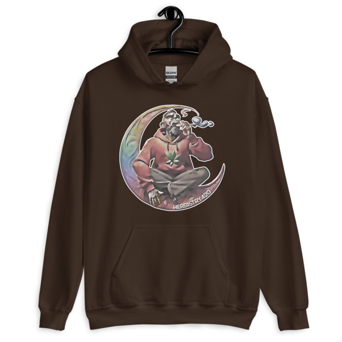 Smoking on the Moon – Unisex Hoodie — dark chocolate