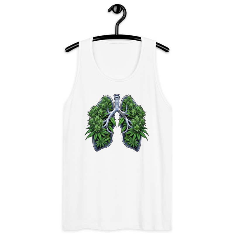 Weed Lungs – Men’s premium tank top — white