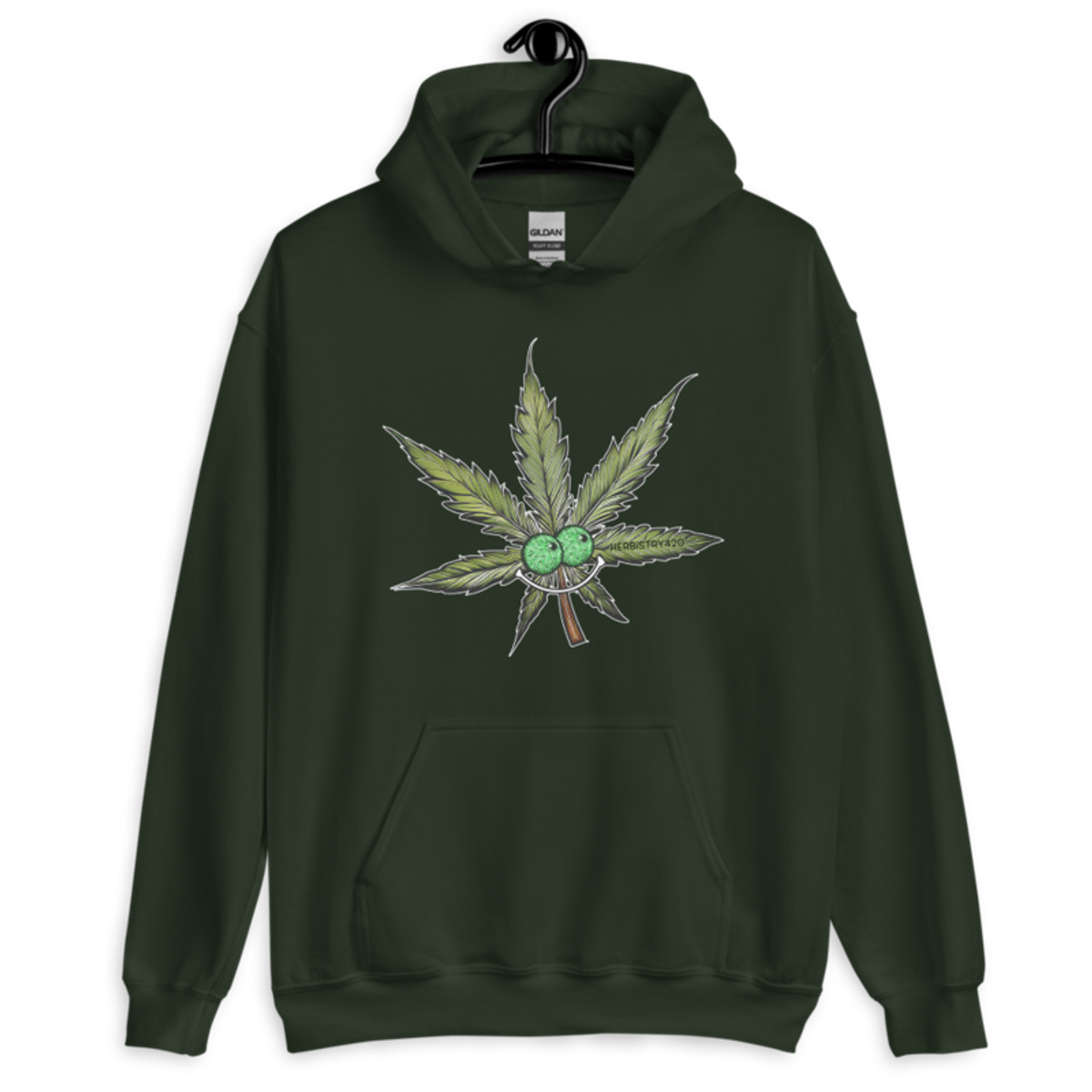 Happy Leaf – Unisex Hoodie — forest green