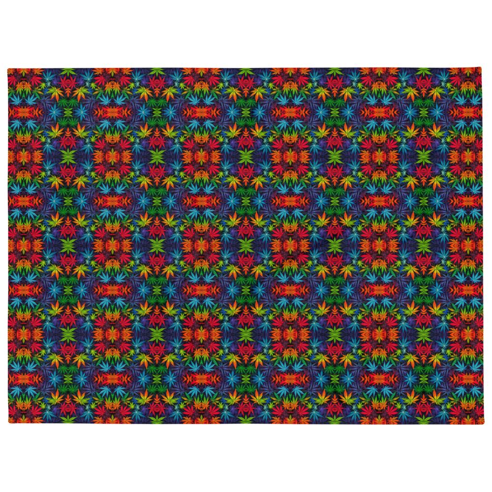 Colorful Leaves – Throw Blanket — flat