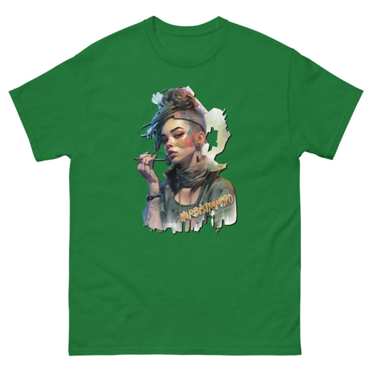 Steampunk Girl 2 – Unisex Classic Tee — turf green