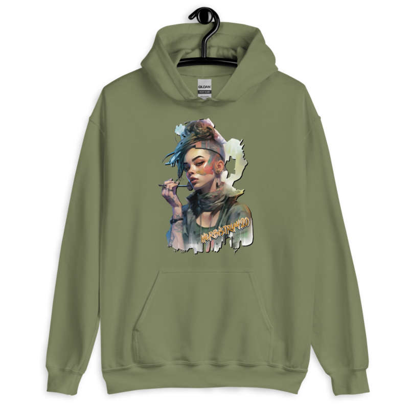Steampunk Girl 2 – Unisex Hoodie — military green