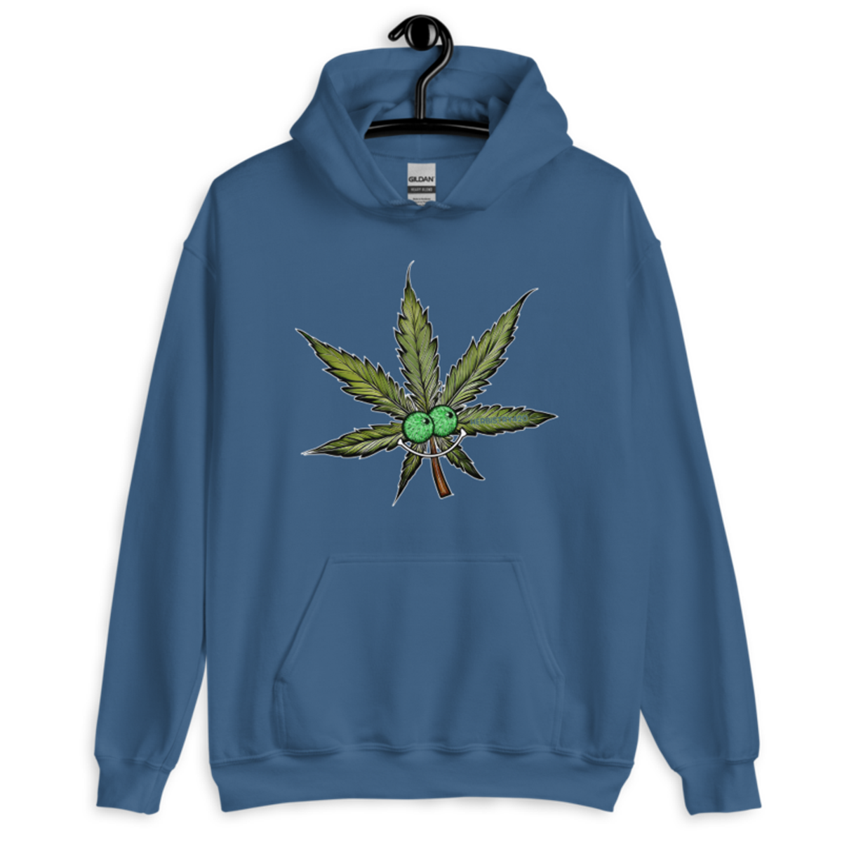 Happy Leaf – Unisex Hoodie — indigo blue