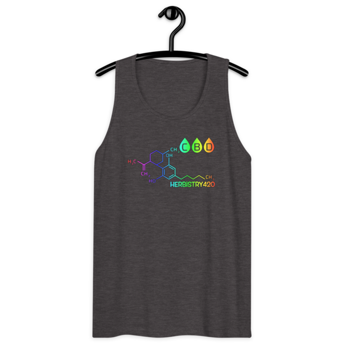 CBD Molecule – Men’s premium tank top — charcoal heather