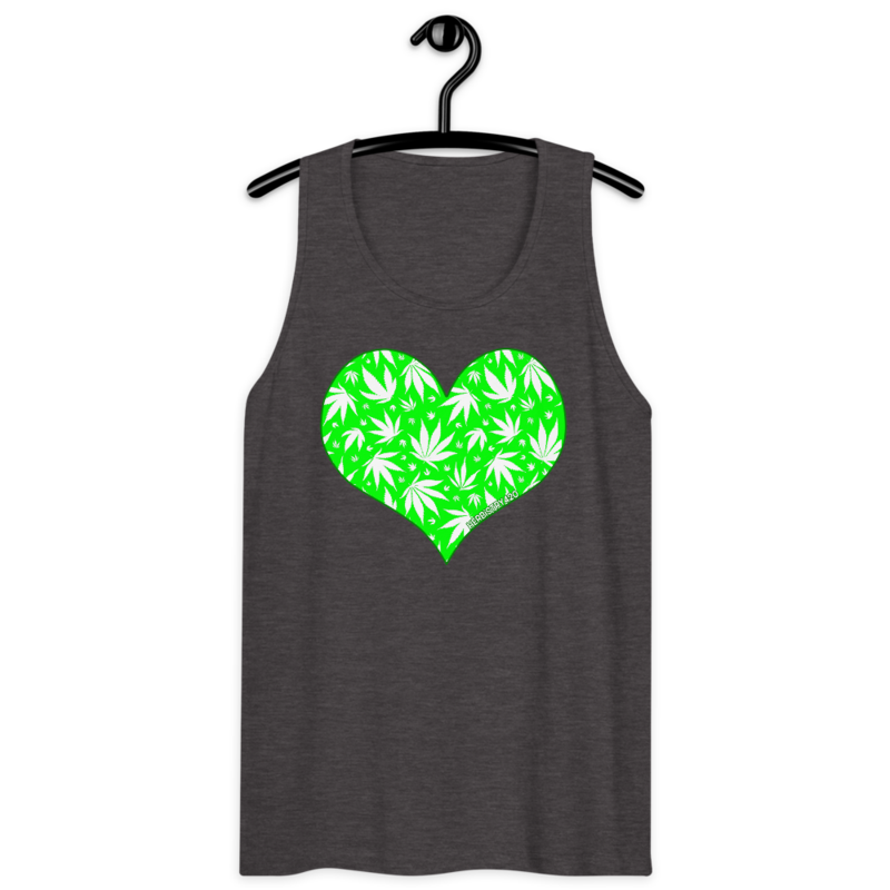 Love Weed – Men’s premium tank top — charcoal heather
