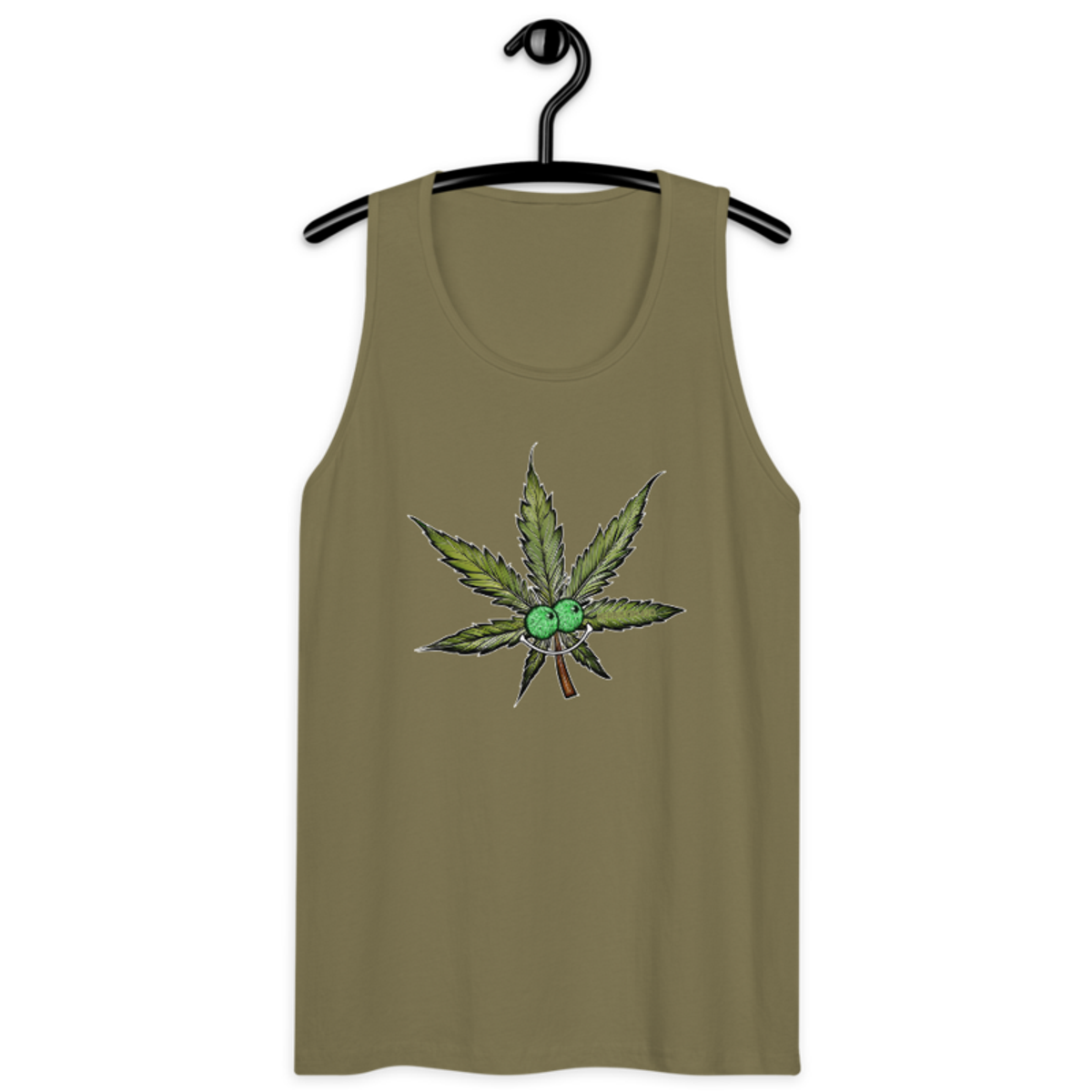 Happy Leaf – Men’s premium tank top — military green