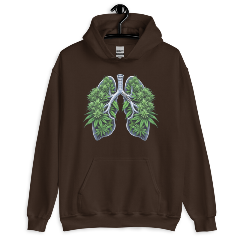 Weed Lungs – Unisex Hoodie — dark chocolate