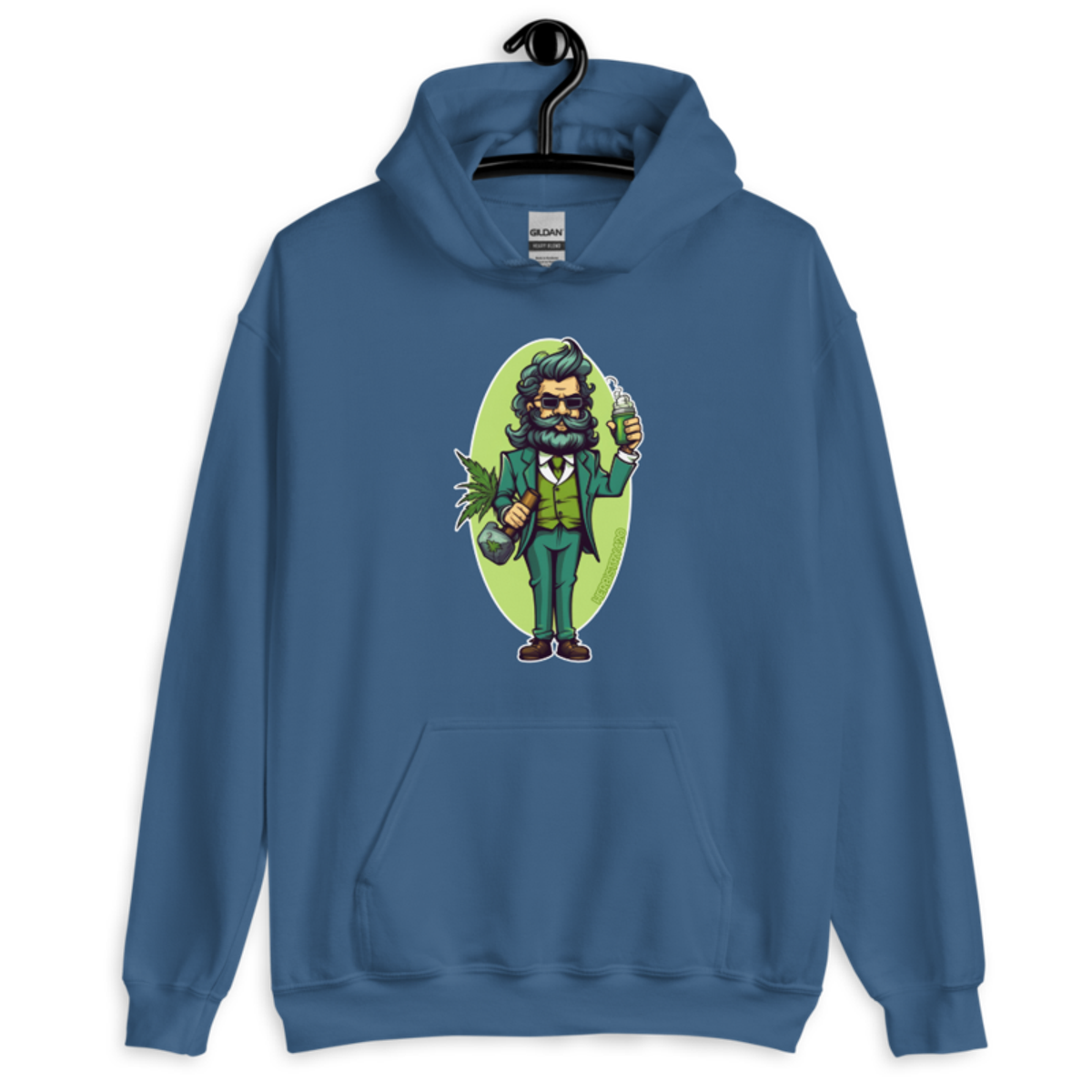 Weed Hipster – Unisex Hoodie — indigo blue