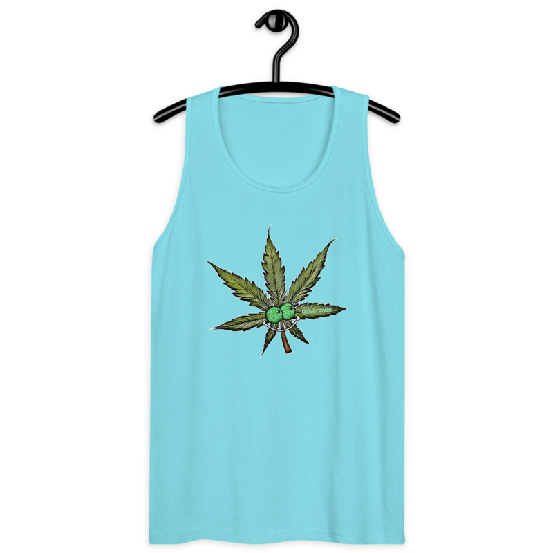 Happy Leaf – Men’s premium tank top — pacific blue