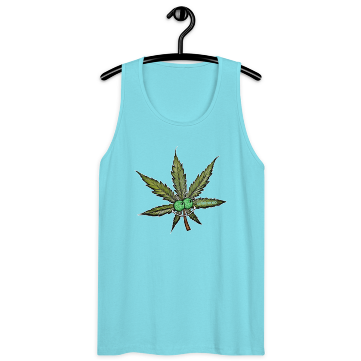Happy Leaf – Men’s premium tank top — pacific blue