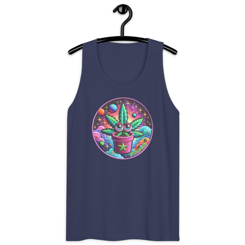 Space Plant – Men’s premium tank top — harbor blue