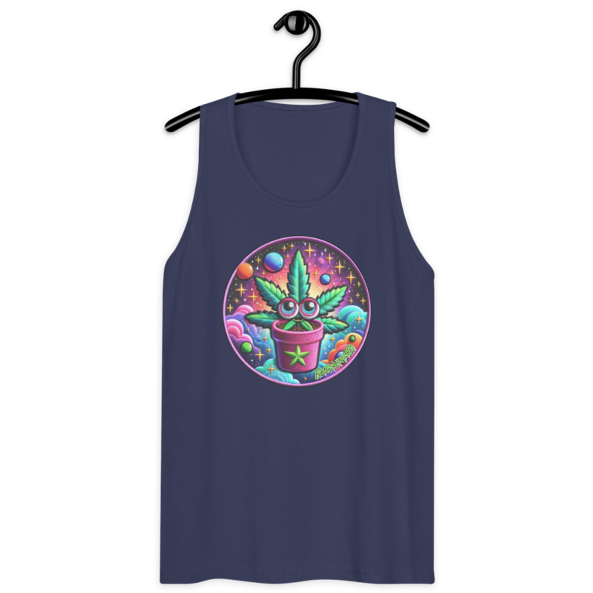 Space Plant – Men’s premium tank top — harbor blue