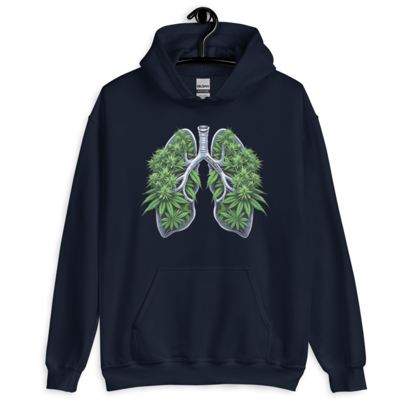 Weed Lungs – Unisex Hoodie — navy