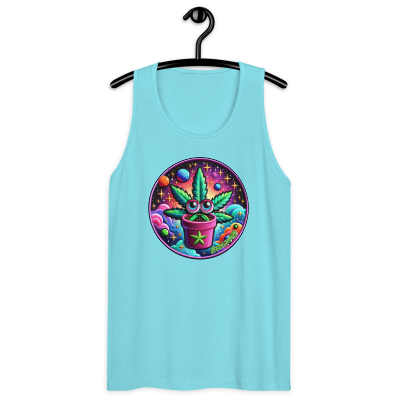 Space Plant – Men’s premium tank top — pacific blue