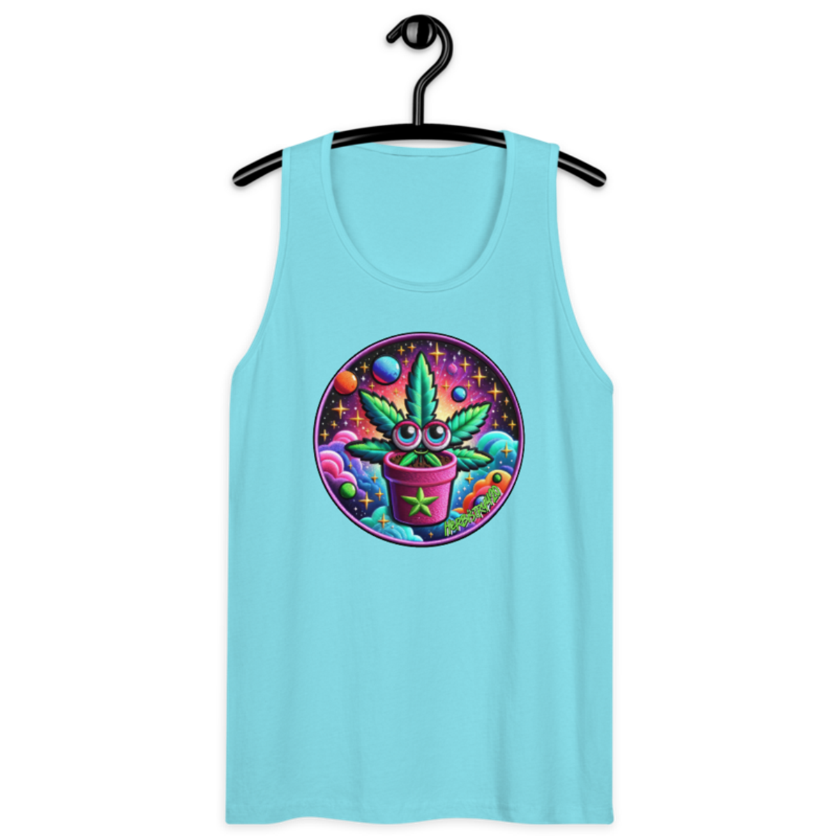 Space Plant – Men’s premium tank top — pacific blue