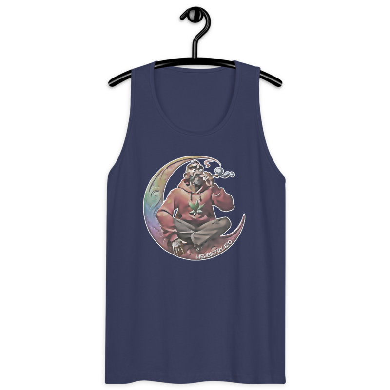 Smoking On The Moon – Men’s premium tank top — harbor blue