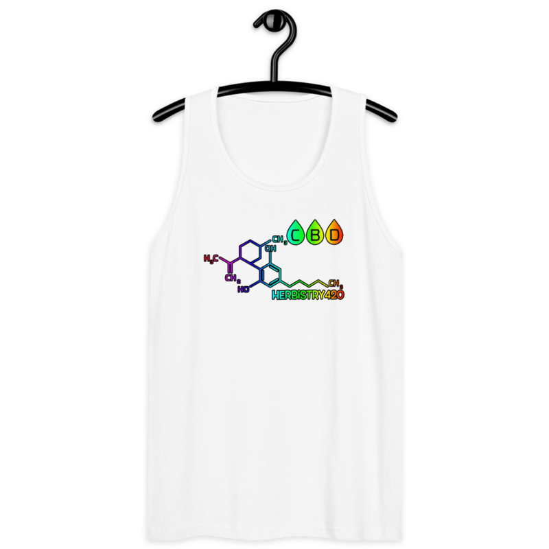 CBD Molecule – Men’s premium tank top — white