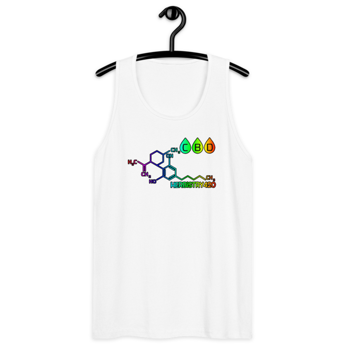 CBD Molecule – Men’s premium tank top — white